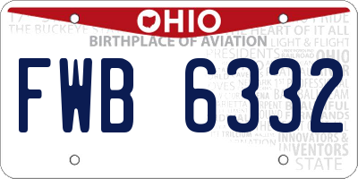 OH license plate FWB6332
