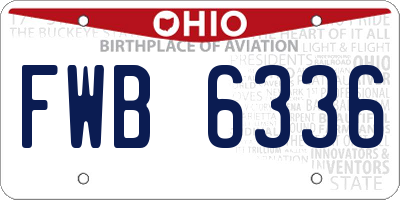 OH license plate FWB6336