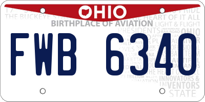 OH license plate FWB6340