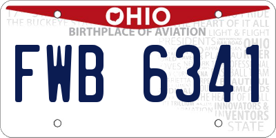 OH license plate FWB6341