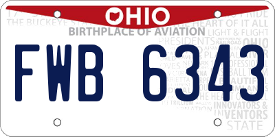 OH license plate FWB6343