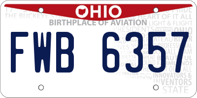 OH license plate FWB6357