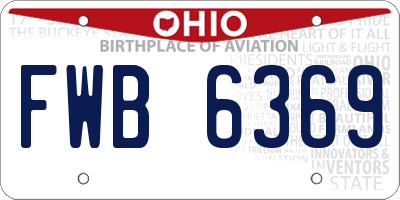OH license plate FWB6369
