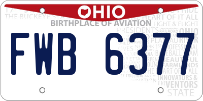 OH license plate FWB6377