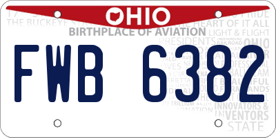 OH license plate FWB6382