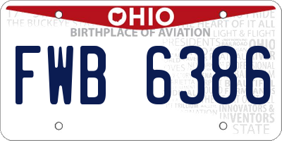 OH license plate FWB6386
