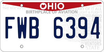 OH license plate FWB6394