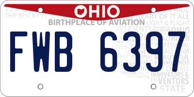 OH license plate FWB6397