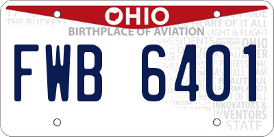 OH license plate FWB6401