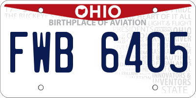 OH license plate FWB6405