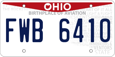 OH license plate FWB6410