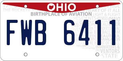 OH license plate FWB6411