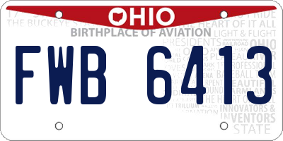 OH license plate FWB6413