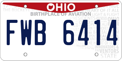 OH license plate FWB6414