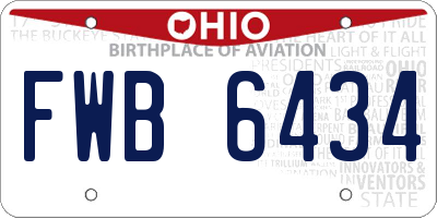 OH license plate FWB6434