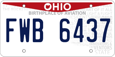 OH license plate FWB6437