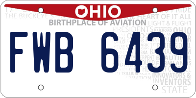 OH license plate FWB6439