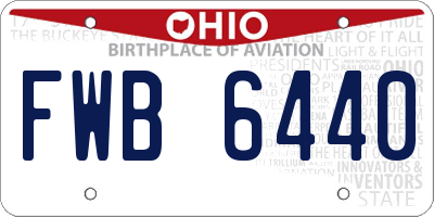 OH license plate FWB6440