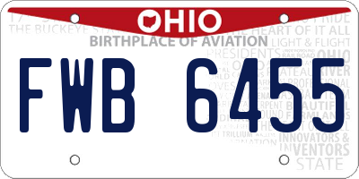 OH license plate FWB6455
