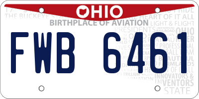 OH license plate FWB6461