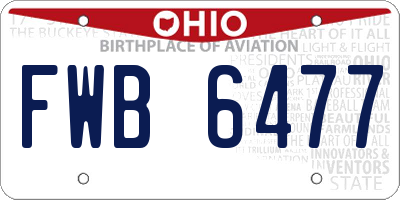 OH license plate FWB6477