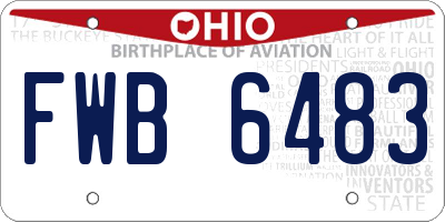 OH license plate FWB6483