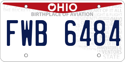 OH license plate FWB6484