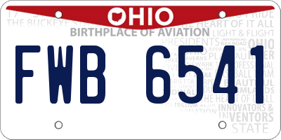OH license plate FWB6541
