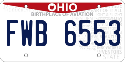 OH license plate FWB6553