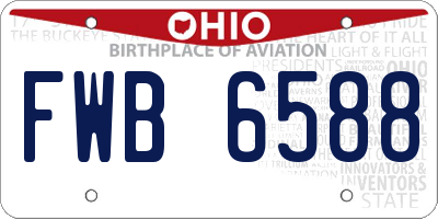 OH license plate FWB6588