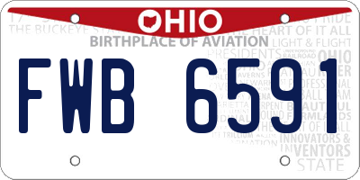OH license plate FWB6591