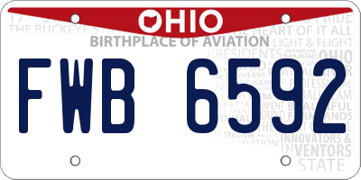 OH license plate FWB6592