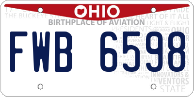 OH license plate FWB6598
