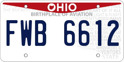 OH license plate FWB6612