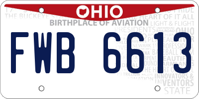 OH license plate FWB6613