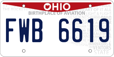 OH license plate FWB6619