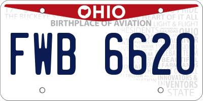 OH license plate FWB6620