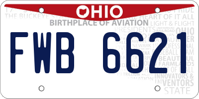 OH license plate FWB6621