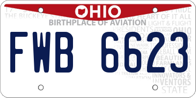 OH license plate FWB6623