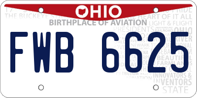 OH license plate FWB6625
