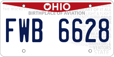 OH license plate FWB6628