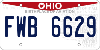 OH license plate FWB6629