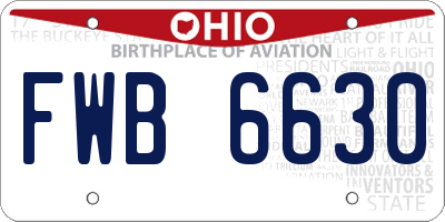 OH license plate FWB6630