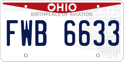 OH license plate FWB6633