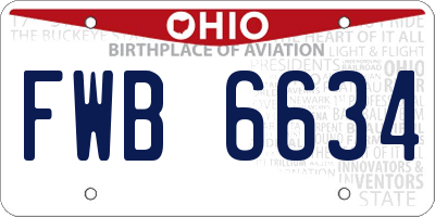 OH license plate FWB6634