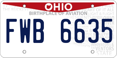 OH license plate FWB6635