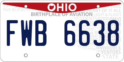 OH license plate FWB6638