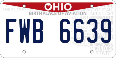 OH license plate FWB6639