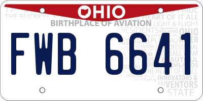 OH license plate FWB6641