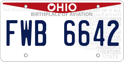 OH license plate FWB6642